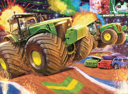 Ravensburger John Deere Big Wheels puzzle shows a tractor display to spark curiosity and discussion.