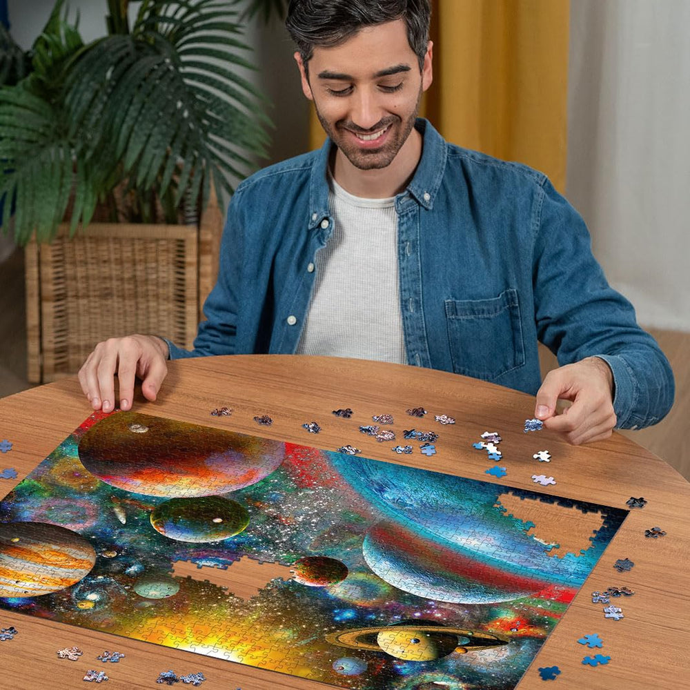 Ravensburger Planetary Vision galaxy close-up showing stars and depth for group puzzling