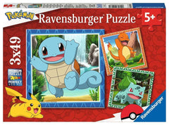 Ravensburger Pokemon 3x49 piece puzzles collection for kids, inviting family puzzle time.