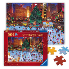 Ravensburger Rockefeller Center ice rink image for cozy holiday puzzle sessions
