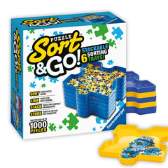 Ravensburger Sort and Go trays interlocking for quick puzzle sorting.