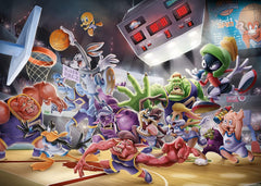 Ravensburger Space Jam Final Dunk pieces closeup showing precise interlock detail