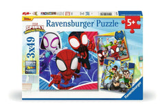Ravensburger Spiderman and His Amazing Friends hero-scene puzzle set encourages focused, imaginative play
