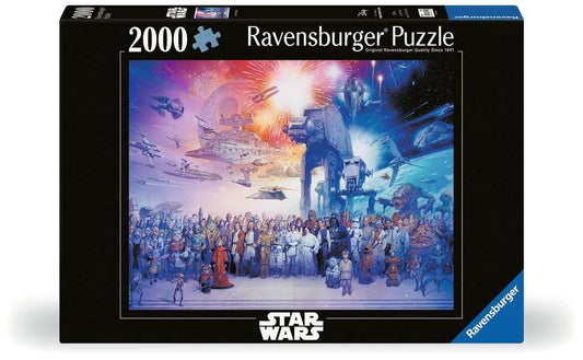Ravensburger Star Wars Universe 2000-piece puzzle cover, epic saga artwork for immersive solving