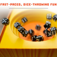 Ravensburger Strike dice bounce during play, showcasing action-packed moments and engaging challenges.