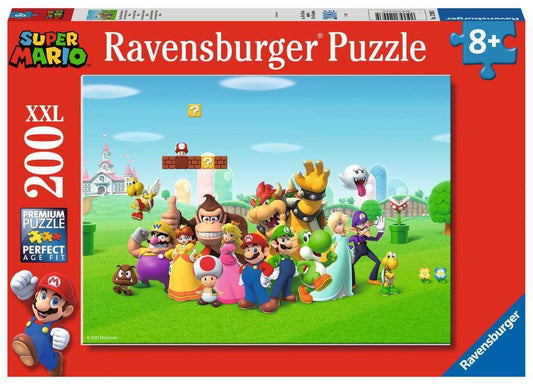 Ravensburger Super Mario 200pc XXL puzzle cover featuring Mario, ideal for focused, screen-free fun