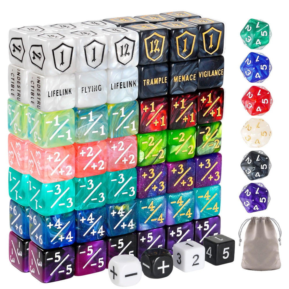 Ravonixis shield-dice with legend keys for quick ability tracking in MTG.