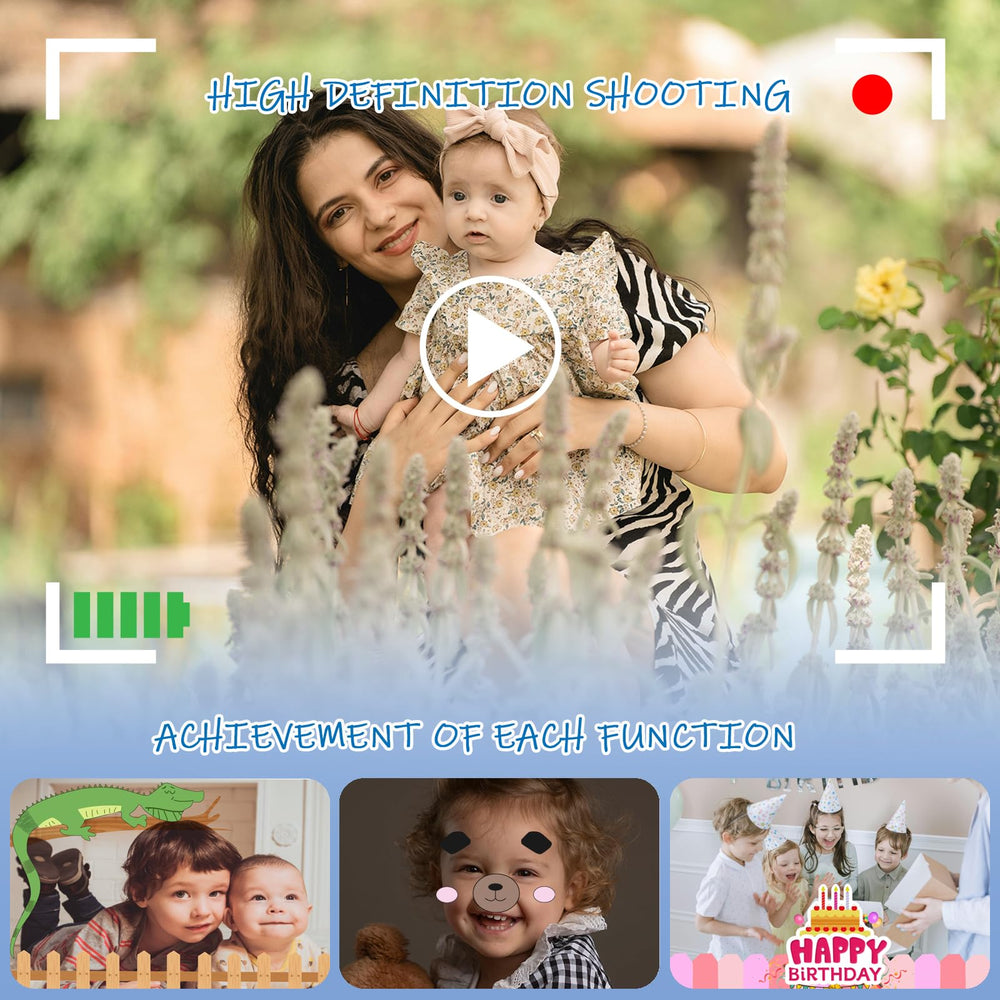 Raybitu kids camera being held by a child, illustrating easy grasp and use.