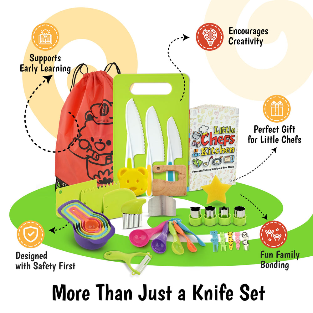 Raymeer 40Pcs Kids Knife Set variety of kid-friendly utensils
