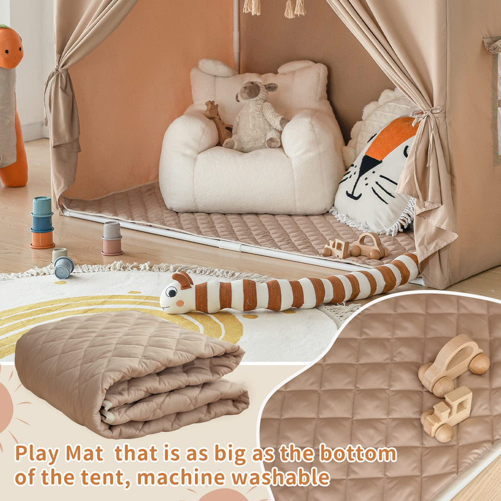 Razee Play Tent Mat, soft cozy floor for lounging and stories.