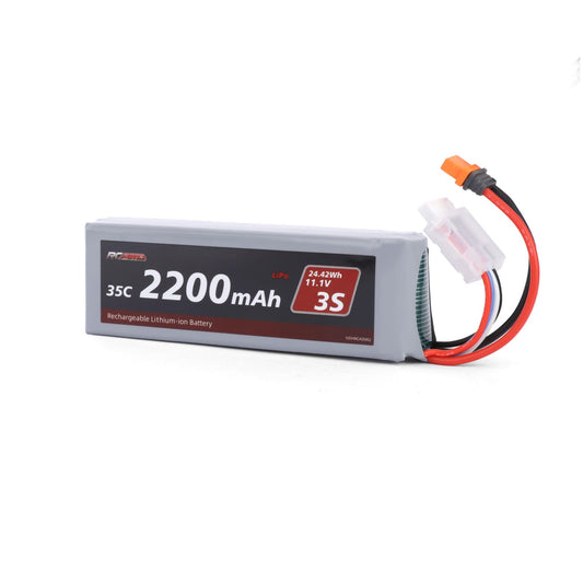 RCAWD 11.1V LiPo battery shown with compact dimensions for Arrma Grom fit
