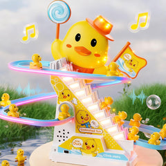 RCOOS Duck Climbing Toy Set side angle highlighting compact, space-saving design.