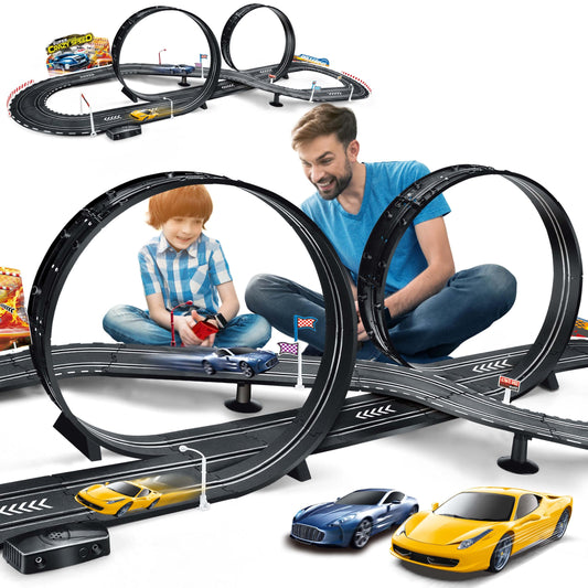 RCOVASC kids slot car track loop assembly for stable, safe racing.