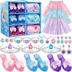 Rcovasc princess dress set with blue storage box keeps toys organized and portable