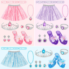 Rcovasc princess skirt with tulle snowflakes and stars for imaginative play