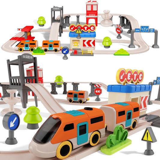Rcovasc Urban Rail track assembly for a customizable city layout and imaginative play