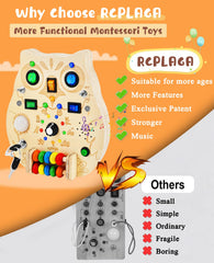 RCPLAGA eight interactive switches encourage fine motor skills during play.