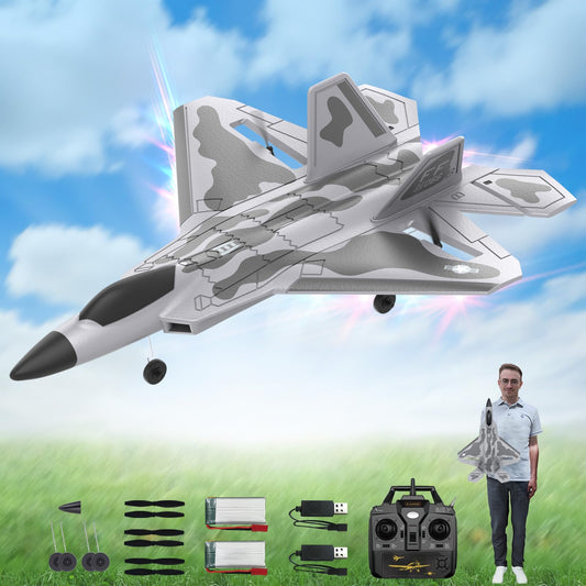 rcxsuv F22 fighter model with LED lights for eye-catching nighttime flights.