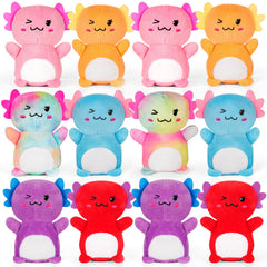 Rdogeia valentines axolotl plush 4in, portable cuddle buddy for kids.