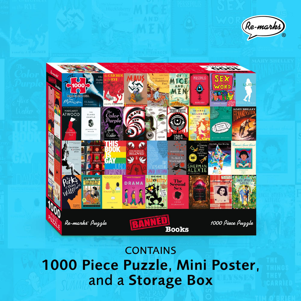 Re-Marks Banned Books one-thousand-pieces puzzle invites focused hours-long activity.