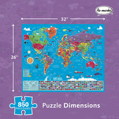 Re-Marks Map World Deluxe country shaped pieces highlight geography themed learning