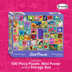 Re-Marks State Flowers Stamps Illustrations image highlighting state flowers for educational play.