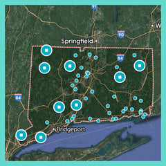 Reach International Outfitters CT attractions map highlights top sightseeing options.