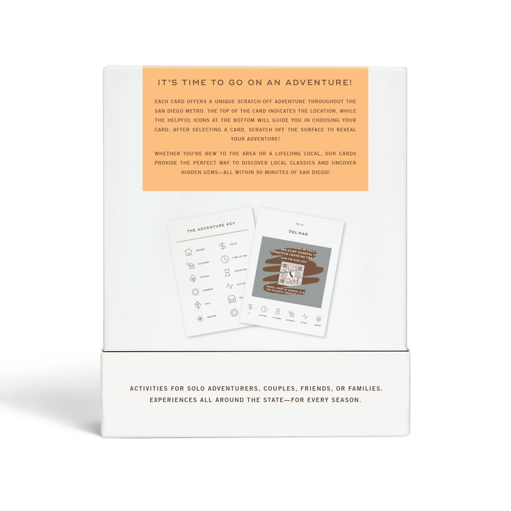 Durable packaging protecting the Reach International Outfitters San Diego card deck during travel.