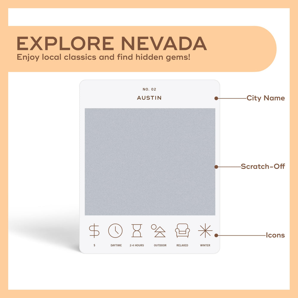 Scratch-off card detail from Reach International Outfitters helps reveal your next Nevada adventure.