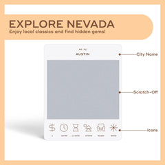 Scratch-off card detail from Reach International Outfitters helps reveal your next Nevada adventure.