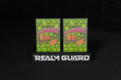 Realm Guard 105 sleeves showing a semi-gloss front for vibrant card art.