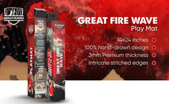 Realm Guard Fire Wave Playmat stitching detail highlights durable seams
