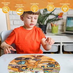 REALRINDO builder puzzle with bulldozer helps kids improve hand-eye coordination during play.
