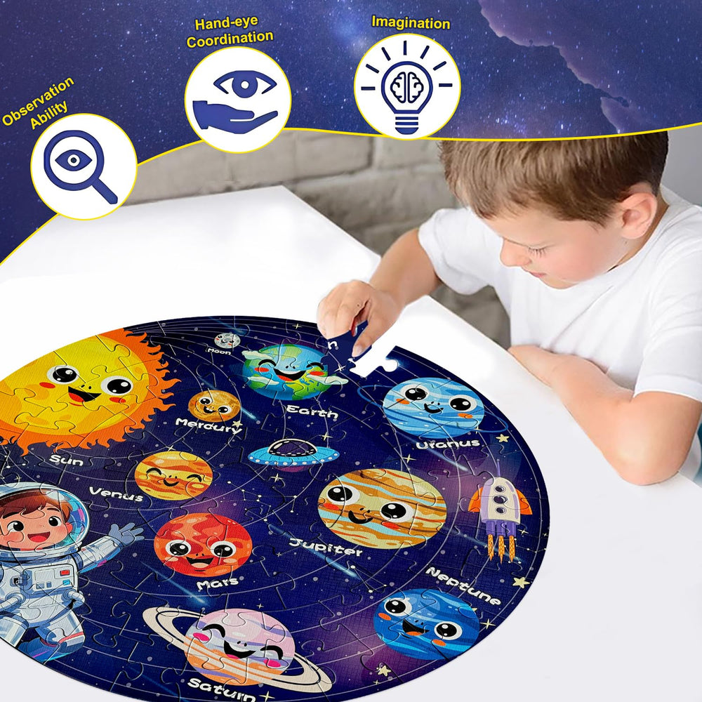 REALRINDO puzzle uses thick blue cardboard with burr-free edges for safe hands.
