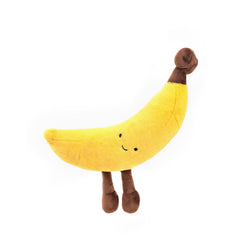 RECUR banana stuffed plush designed for safe, surface-washable cleanup after play.