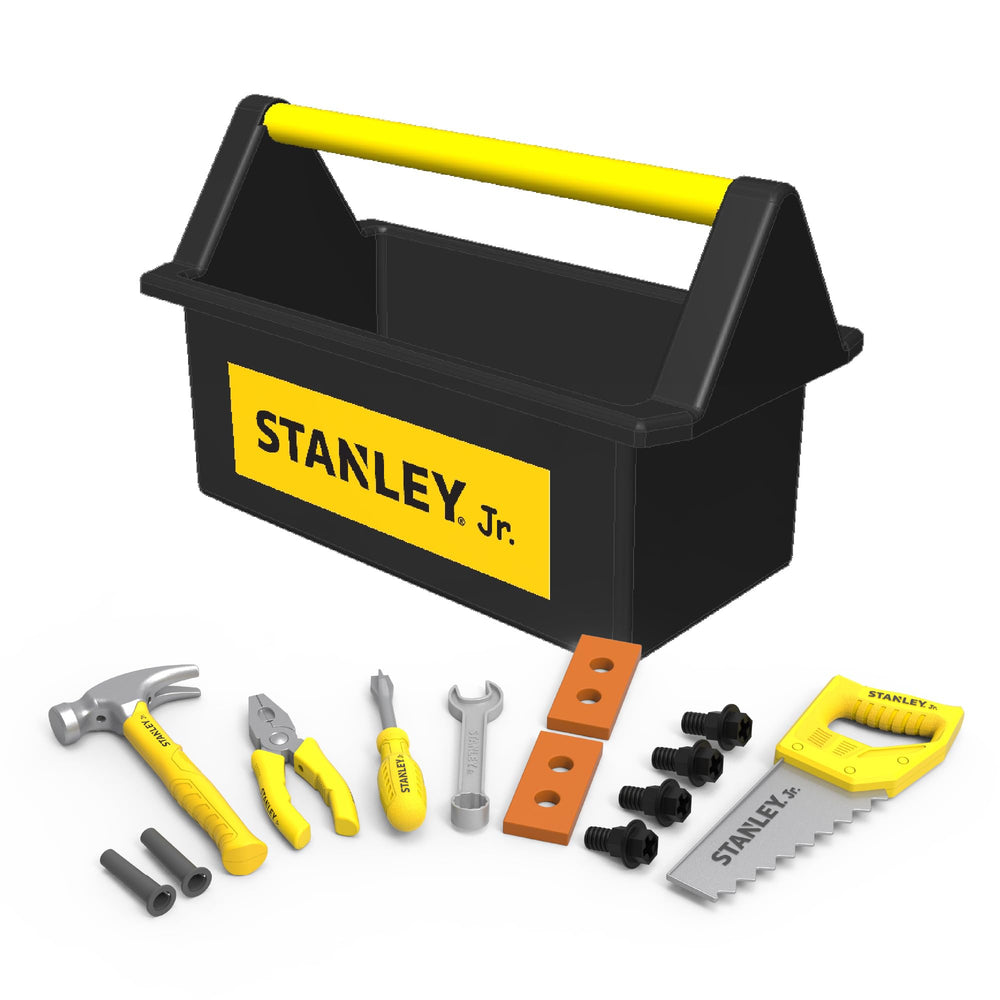 Red Toolbox kids tool box with easy-access tools for imaginative construction play.