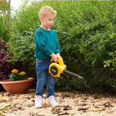 Red Toolbox Stanley Jr leaf blower child playing outdoors safe pretend tool.