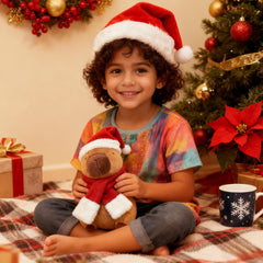 Redaica capybara display plush enhances shelves, mantels, and seasonal decor.