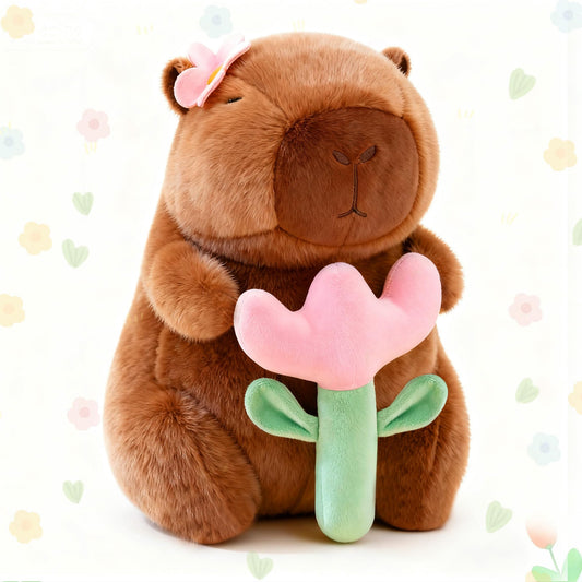 redaica Flower Capybara Plush 9in for cozy play and decorative display.