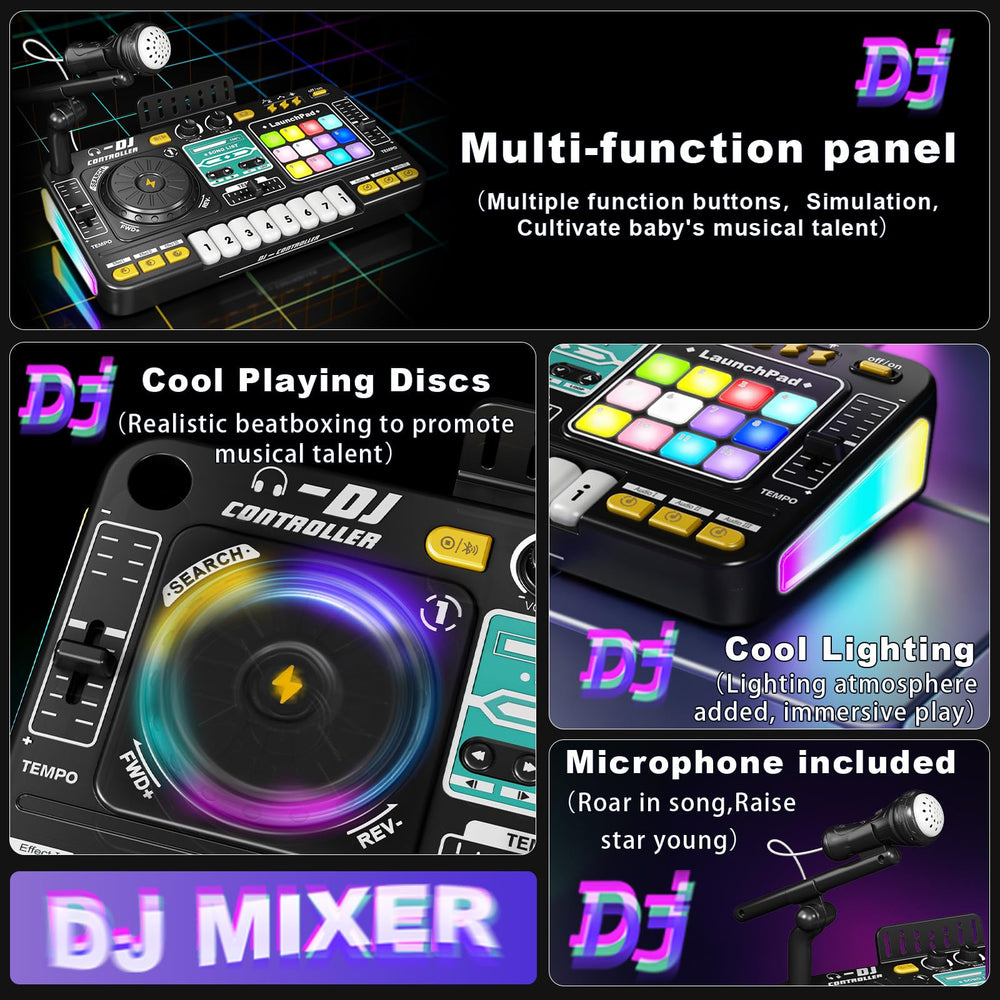 RedCrab DJ Mixer microphone lets kids sing along during performances.