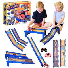 Redi-Rampz STEM Ramp Builder Set cover with modular tracks and trucks.