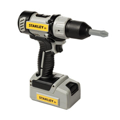 Red Toolbox Stanley Jr. drill side view shows durable, child-friendly construction for safe play.