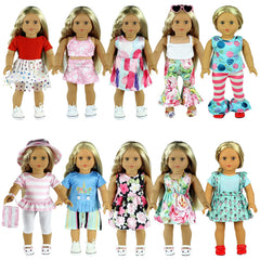 ReeRaa 18-inch doll clothes set with 20 pieces for creative dress-up play.