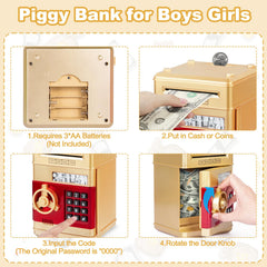Refasy Money Bank top note scroll deposits paper money automatically.