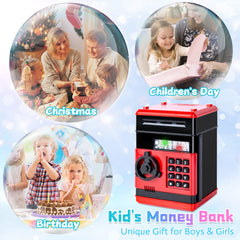 Refasy piggy bank durable ABS plastic for safe, long-lasting use.