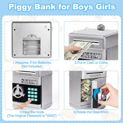 Refasy piggy bank inside compartments with ample space for coins and notes.