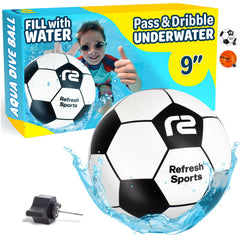 Refresh Sports Aqua Dive soccer ball enables underwater dribbling for active pool play