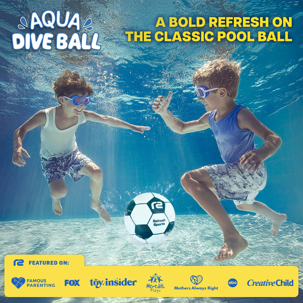 Refresh Sports Aqua Dive soccer ball supports underwater passing for teamwork
