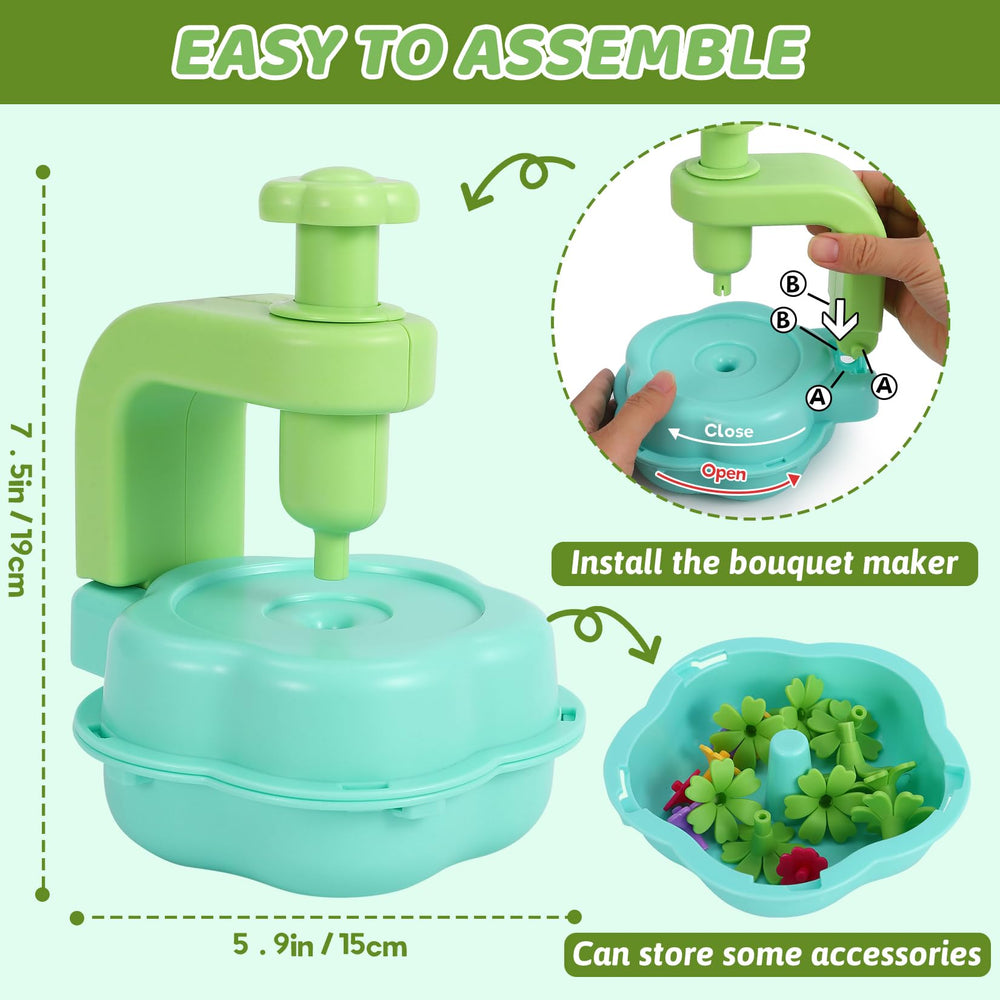 Refttenw Flower Craft Kit vase showcases finished bouquets at home.