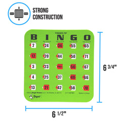 Regal Games durable 4-ply cardboard bingo cards in green.